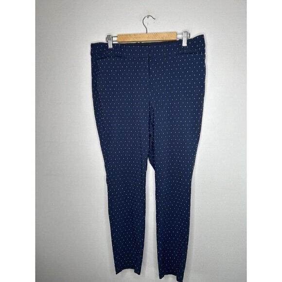 Lane Bryant Womens Blue White Polka Dots Dress Pants Size 14 - Picture 2 of 14